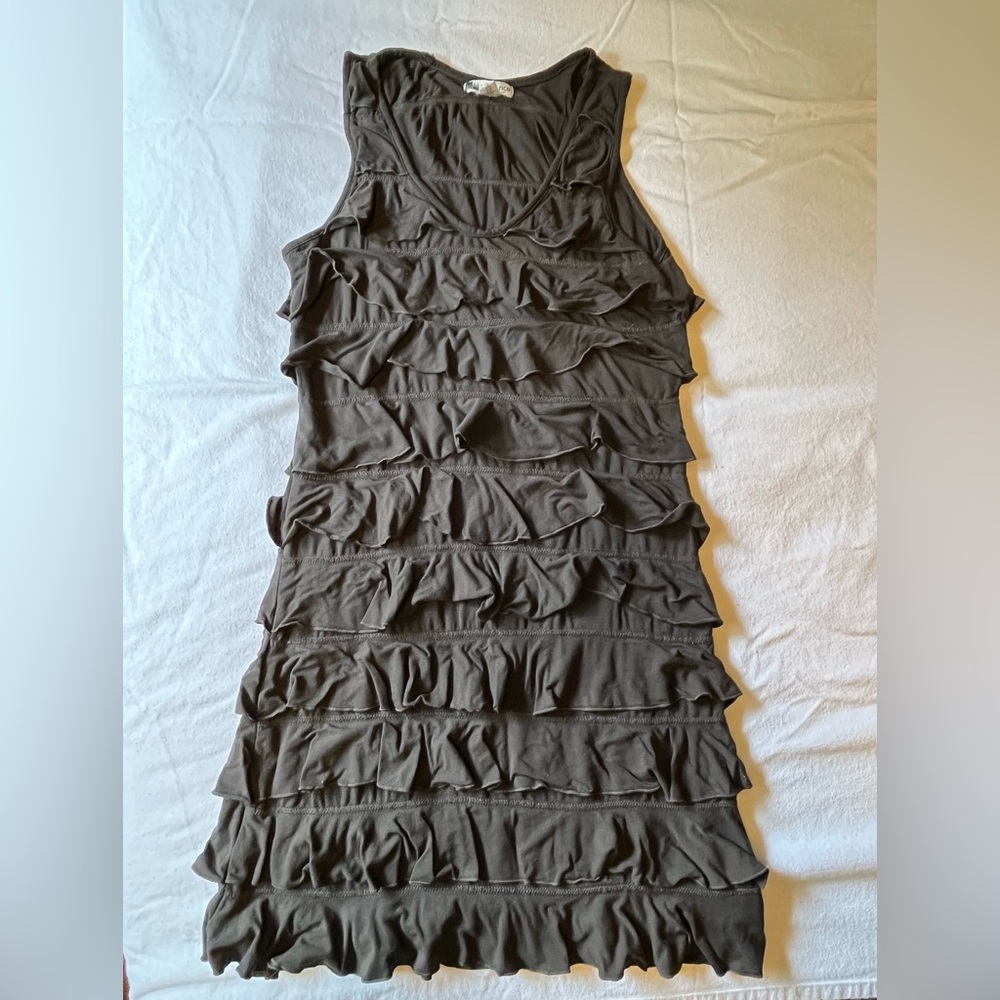 Elegant Brown Ruffle Dress